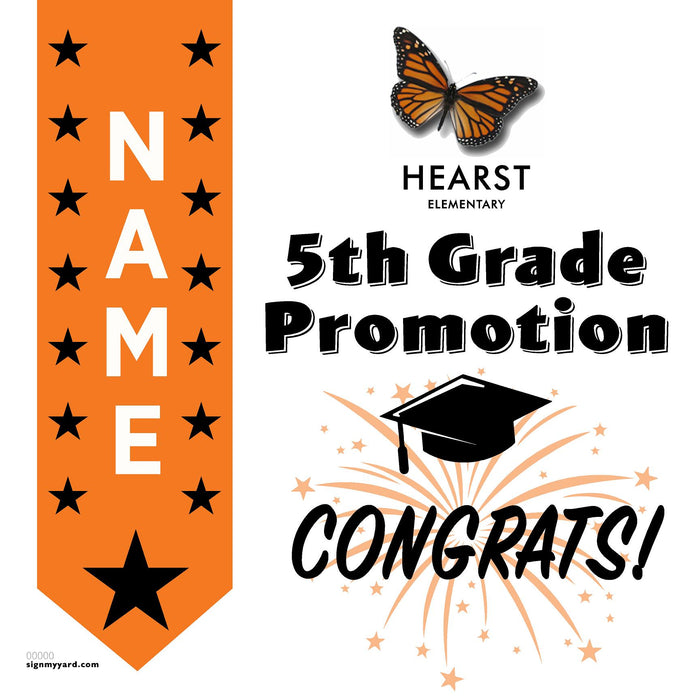 Hearst Elementary School 5th Grade Promotion 24x24 Yard Sign (Option B)