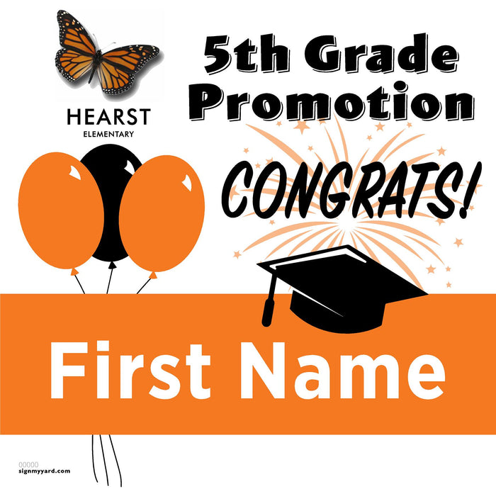 Hearst Elementary School 5th Grade Promotion 24x24 Yard Sign (Option A)