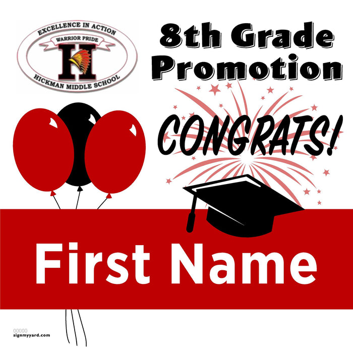 Hickman Middle School 8th Grade Promotion 24x24 Yard Sign (Option A)