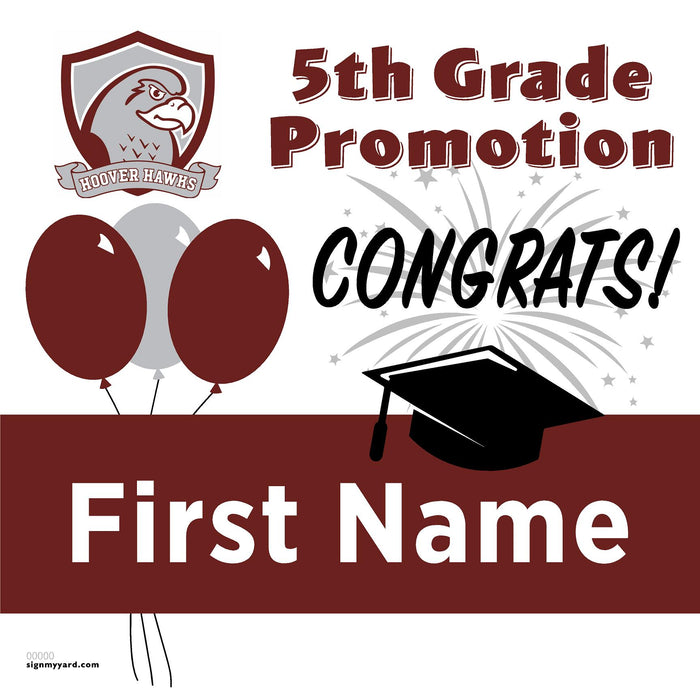 Hoover Elementary School 5th Grade Promotion 24x24 Yard Sign (Option A)