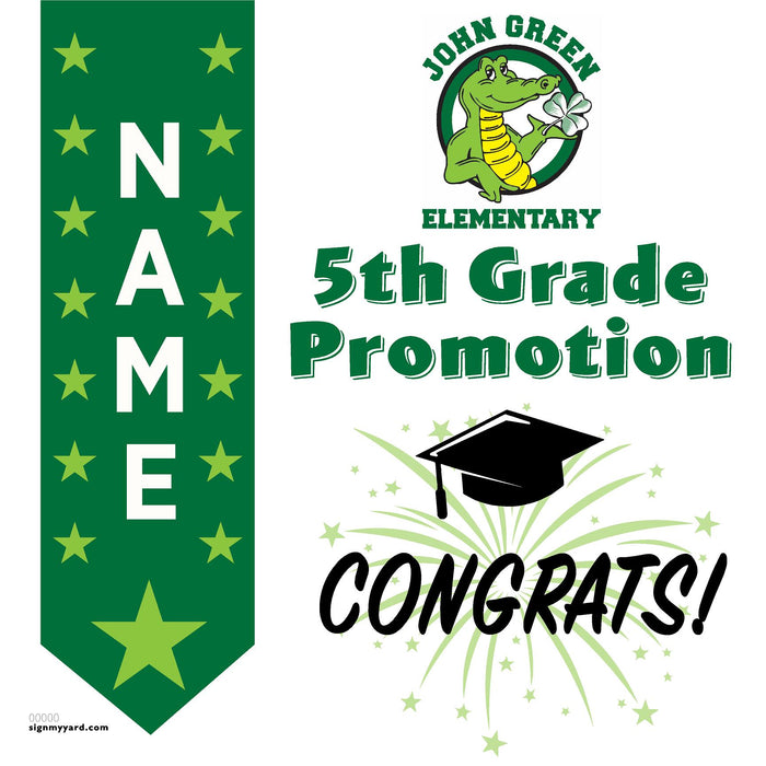 John Green Elementary 5th Grade Promotion 24x24 Yard Sign (Option B)