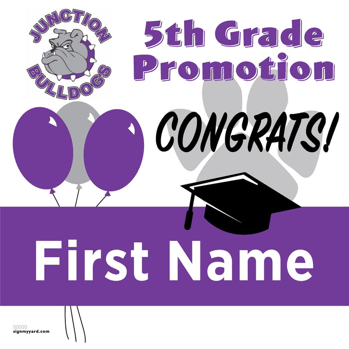 Junction Avenue 5th Grade Promotion 24x24 Yard Sign (Option A)