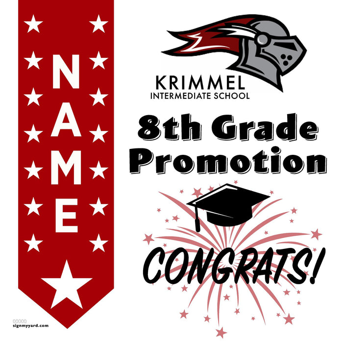 Krimmel Intermediate School 8th Grade Promotion 24x24 Yard Sign (Option B)