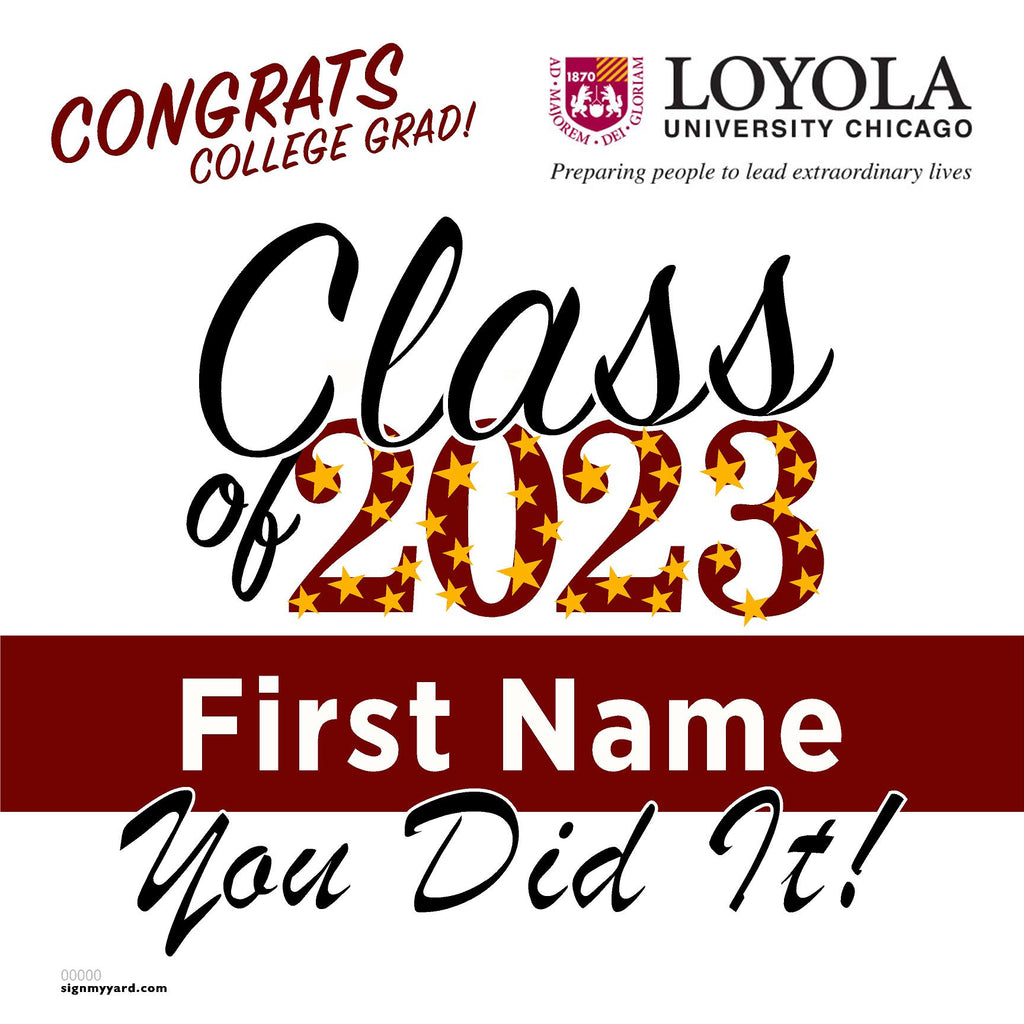 Loyola University Chicago 24x24 Class of 2023 Yard Sign (Option B)