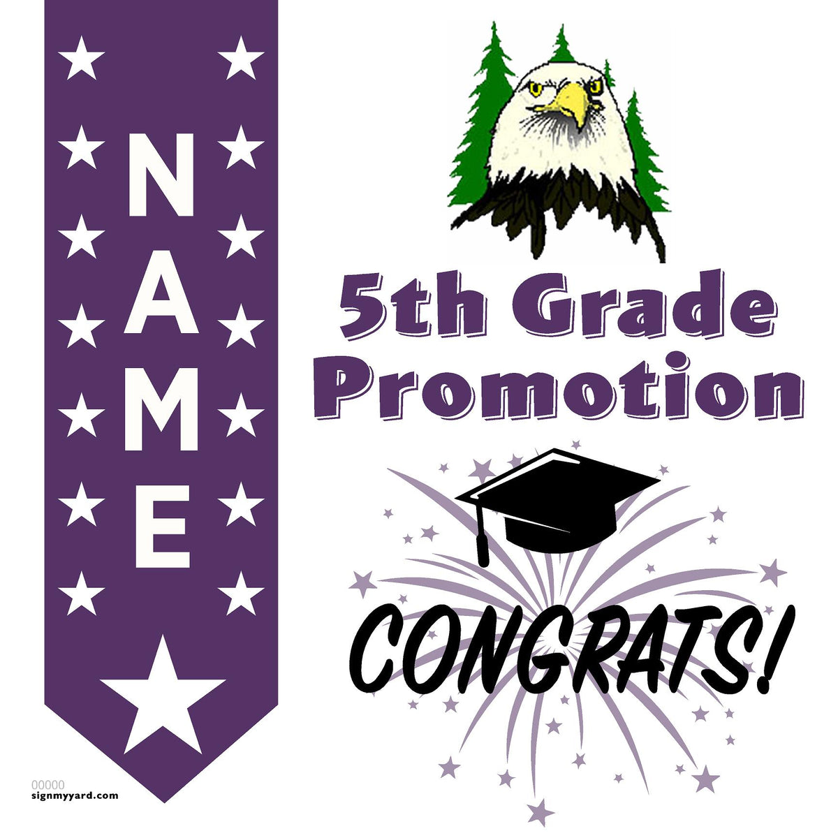 Morello Park Elementary School 5th Grade Promotion 24x24 Yard Sign (Op