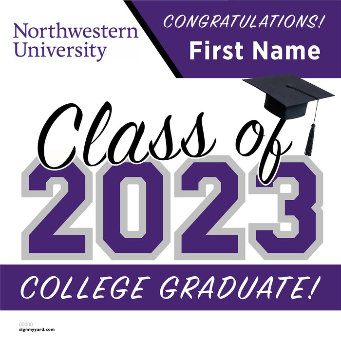 Northwestern University 24x24 Class of 2023 Yard Sign (Option A)