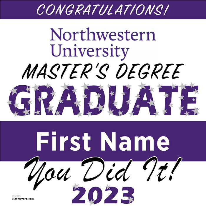 Northwestern University (Masters) 24x24 Class of 2023 Yard Sign (Option B)
