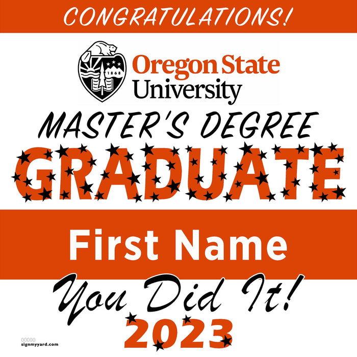 Oregon State University (Masters) 24x24 Class of 2023 Yard Sign (Option B)