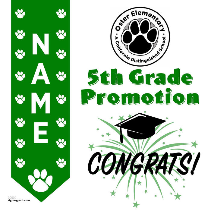Oster Elementary School 5th Grade Promotion 24x24 Yard Sign (Option B)