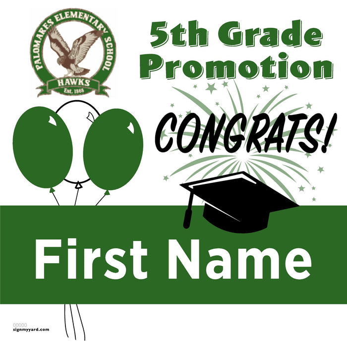 Palomares Elementary School 5th Grade Promotion 24x24 Yard Sign (Option A)