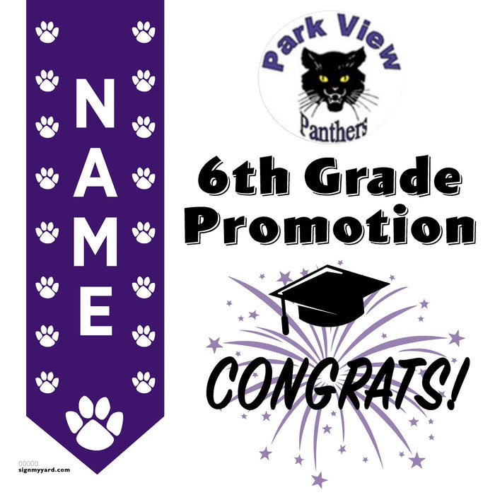 Park View Elementary School 6th Grade Promotion 24x24 Yard Sign (Option B)