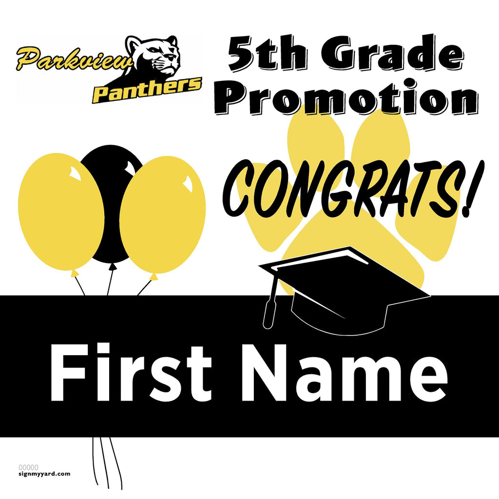Parkview Elementary School 5th Grade Promotion 24x24 Yard Sign (Option A)
