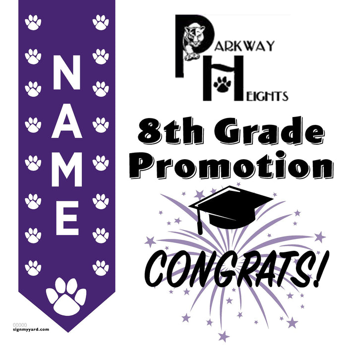 Parkway Heights Middle School 8th Grade Promotion 24x24 Yard Sign (Option B)