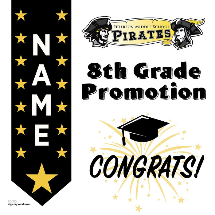 Petersen Middle School 8th Grade Promotion 24x24 Yard Sign (Option B)