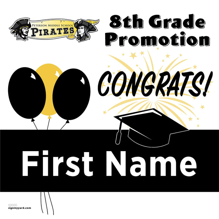 Petersen Middle School 8th Grade Promotion 24x24 Yard Sign (Option A)