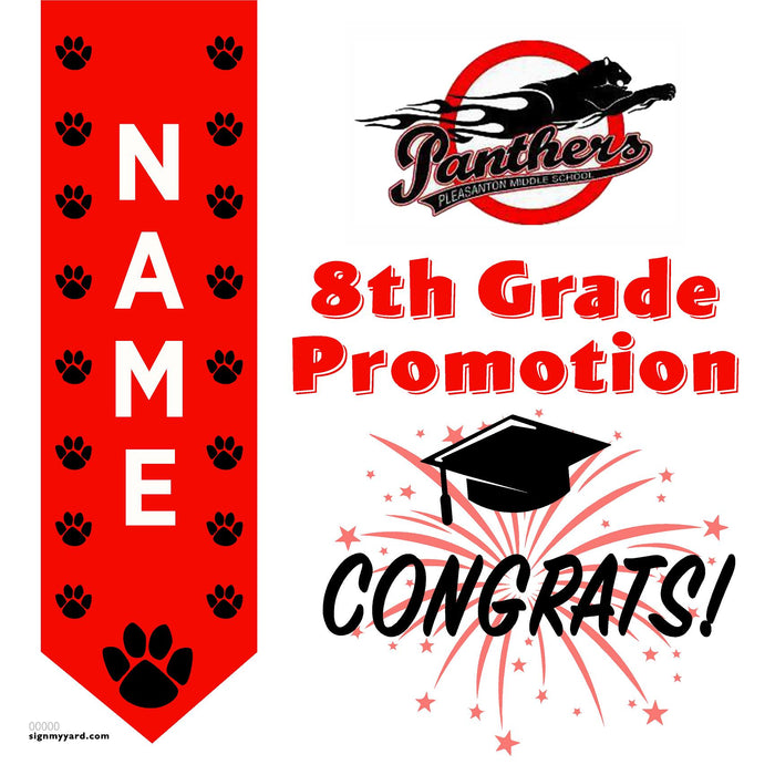 Pleasanton Middle School 8th Grade Promotion 24x24 Yard Sign (Option B)
