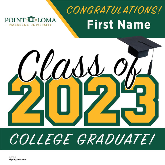 Point Loma Nazarene University 24x24 Class of 2023 Yard Sign (Option A)