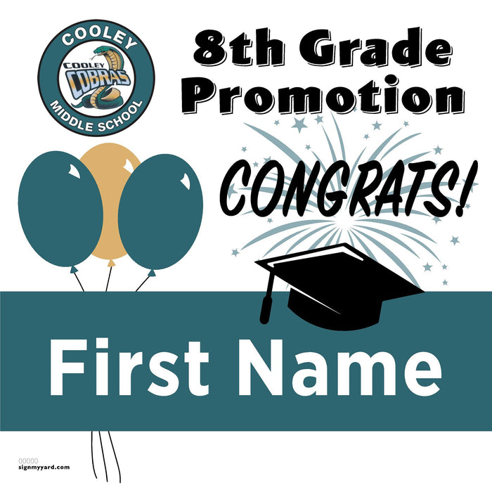 Robert C. Cooley Middle School 8th Grade Promotion 24x24 Yard Sign (Option A)