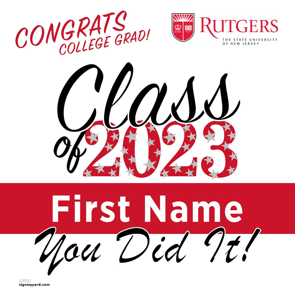 Rutgers University 24x24 Class of 2023 Yard Sign (Option B)