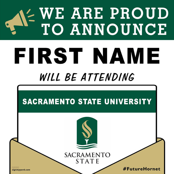 Sacramento State University 24x24 College Acceptance Yard Sign (Option A)