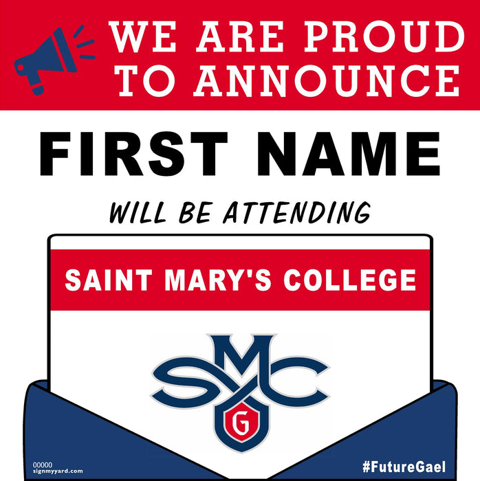 St. Mary's College 24x24 College Acceptance Yard Sign (Option A)