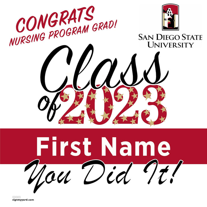 San Diego State University (Nursing Program) 24x24 Class of 2023 Yard Sign (Option B)