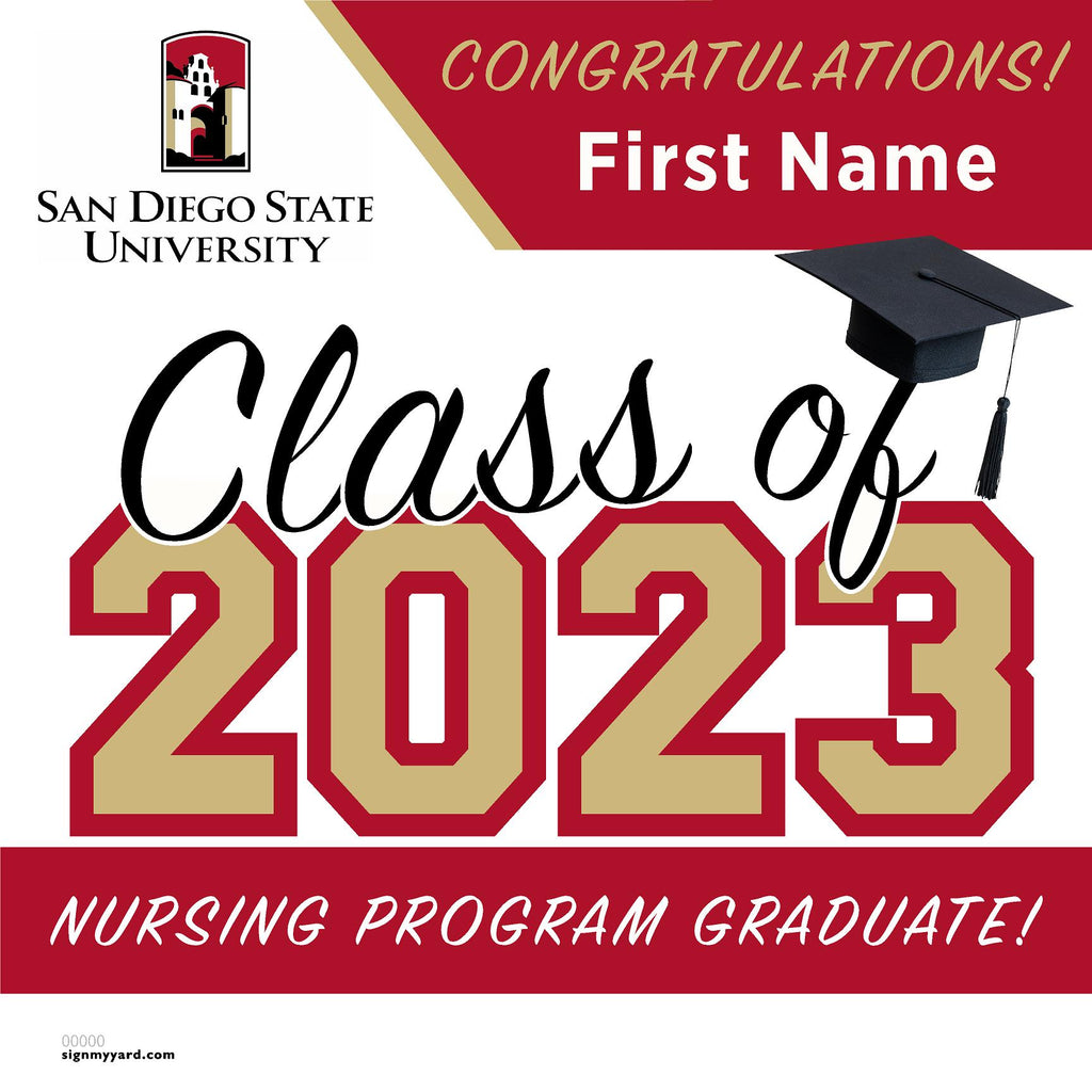 San Diego State University (Nursing Program) 24x24 Class of 2023 Yard Sign (Option A)