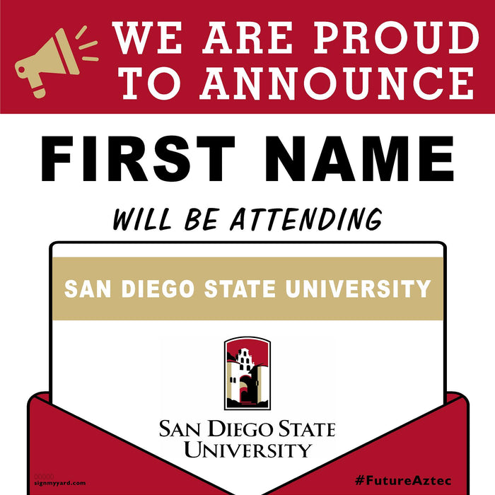 San Diego State University 24x24 College Acceptance Yard Sign (Option A)