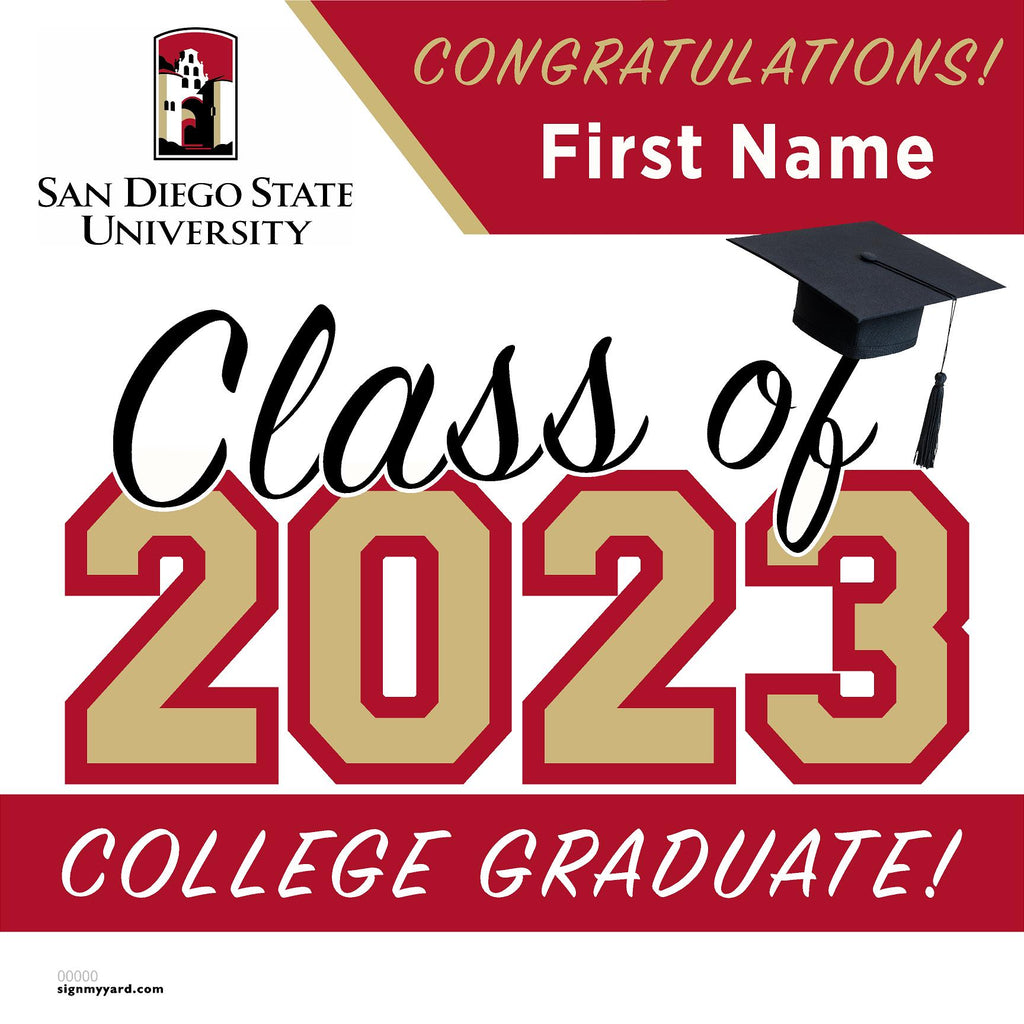 San Diego State University 24x24 Class of 2023 Yard Sign (Option A)