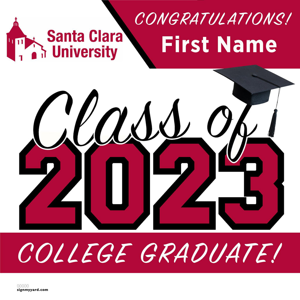 Santa Clara University 24x24 Class of 2023 Yard Sign (Option A)