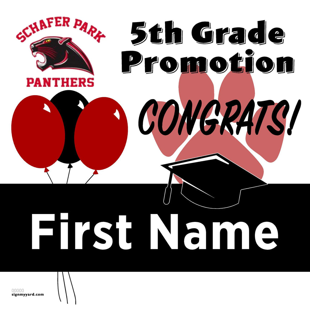 Schafer Park Elementary School 5th Grade Promotion 24x24 Yard Sign (Option A)