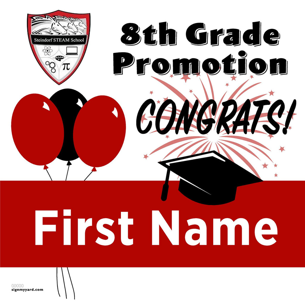 Steindorf STEAM Middle School 8th Grade Promotion 24x24 Yard Sign (Option A)