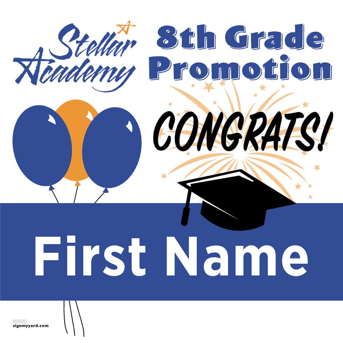 Stellar Academy 8th Grade Promotion 24x24 Yard Sign (Option A)
