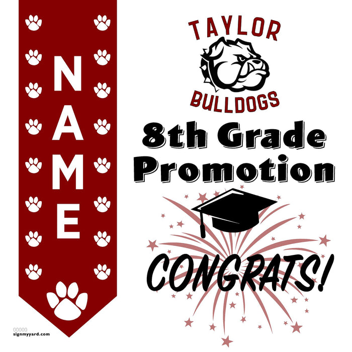 Taylor Middle School 8th Grade Promotion 24x24 Yard Sign (Option B)