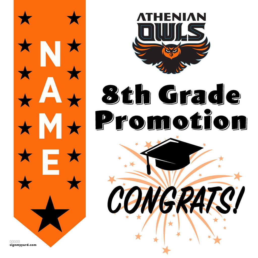 The Athenian School 8th Grade Promotion 24x24 Yard Sign (Option B)