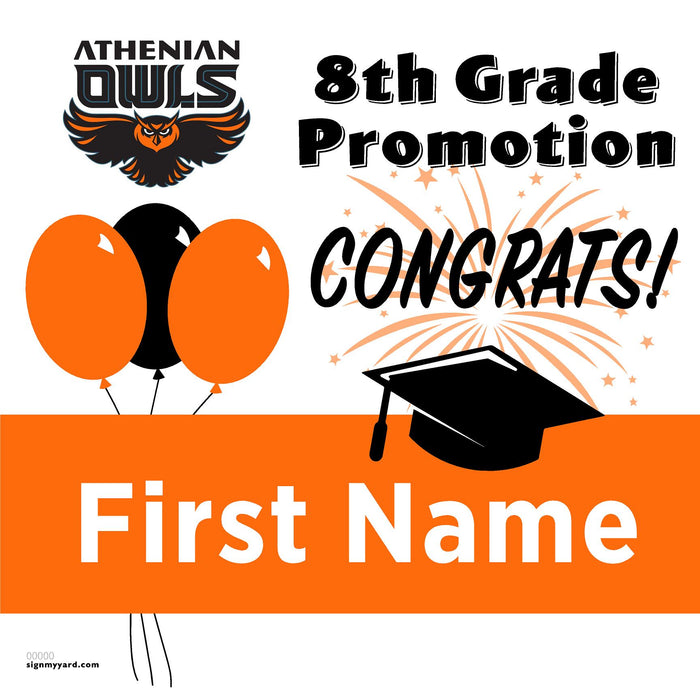The Athenian School 8th Grade Promotion 24x24 Yard Sign (Option A)