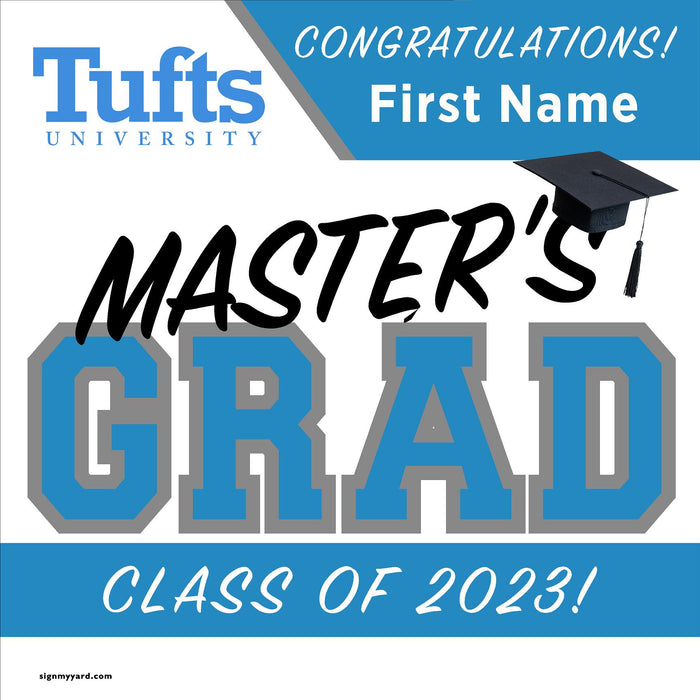 Tufts University Masters Grad 24x24 Class of 2023 Yard Sign (Option A)