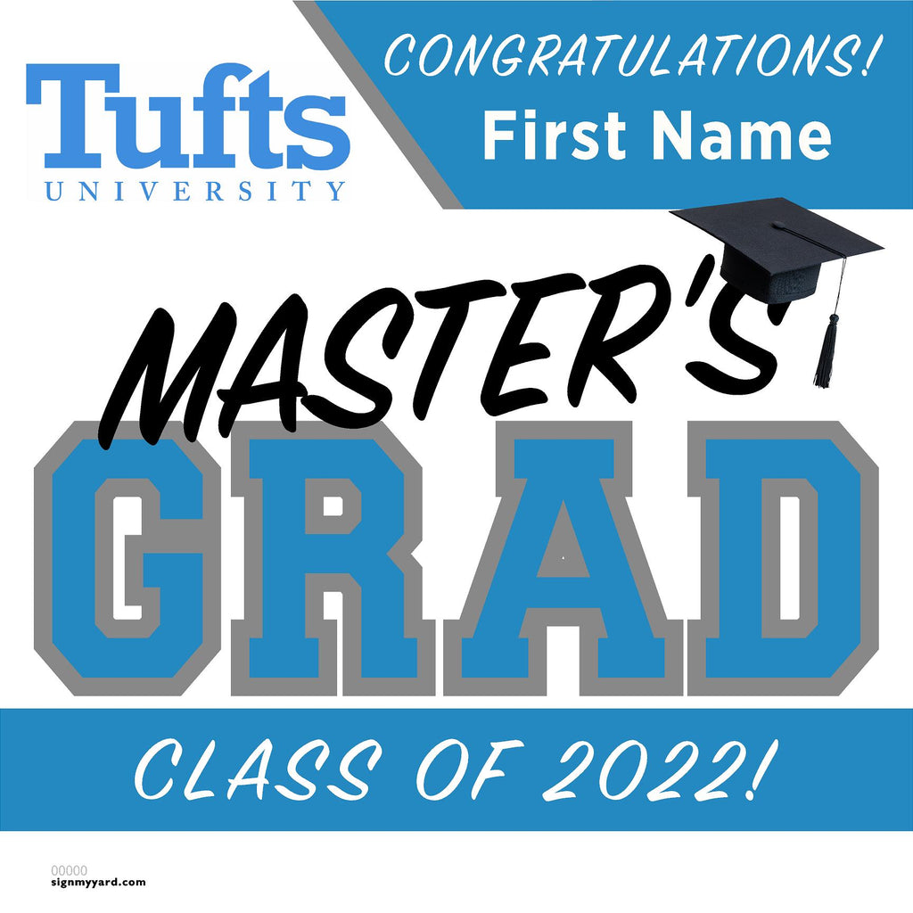 Tufts University (Masters) 24x24 Class of 2022 Yard Sign (Option A)