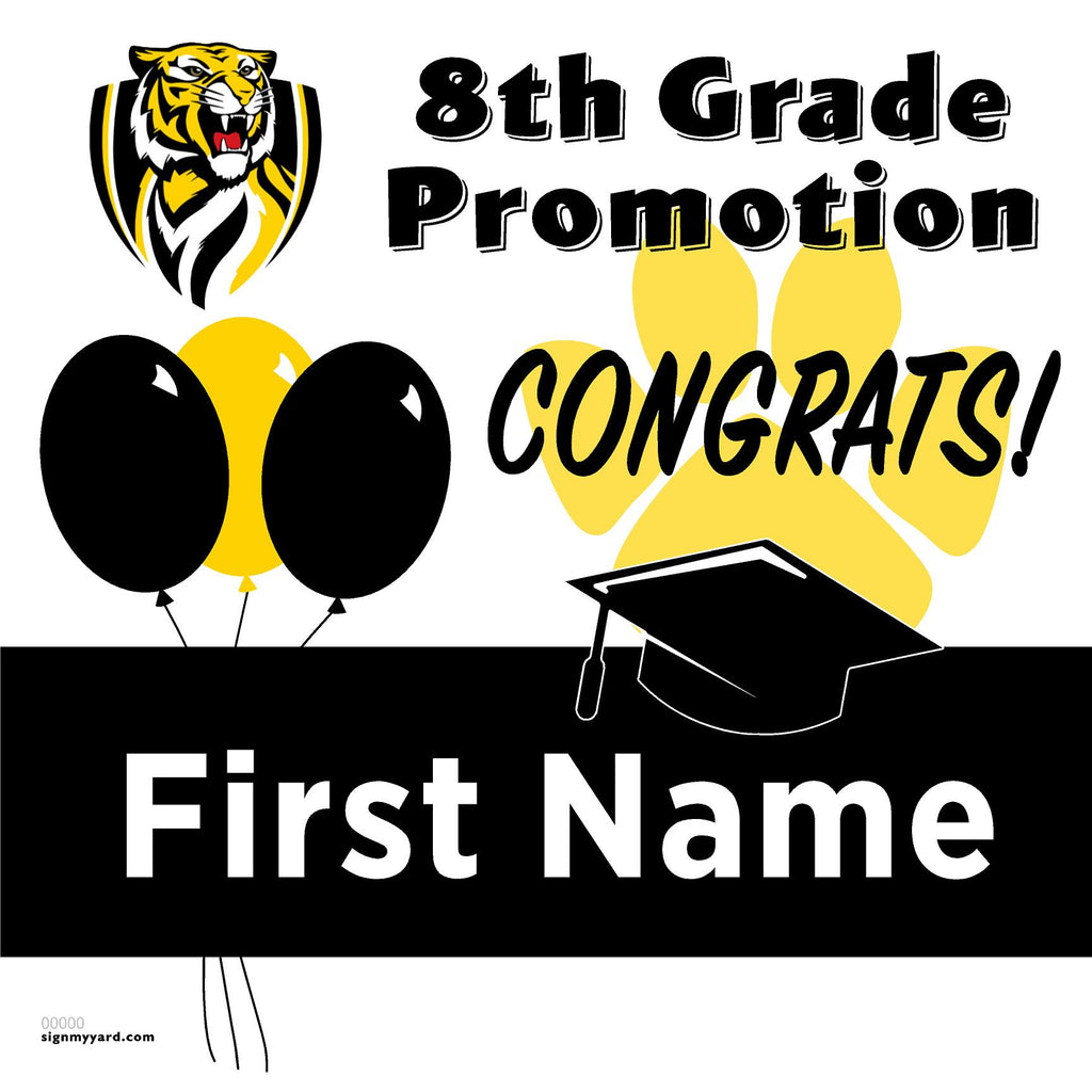 Turlock Jr. High School 8th Grade Promotion 24x24 Yard Sign (Option A)