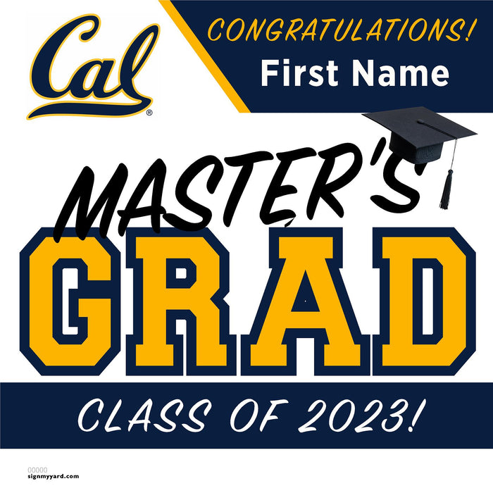 UC Berkeley (Masters) 24x24 Class of 2023 Yard Sign (Option A)