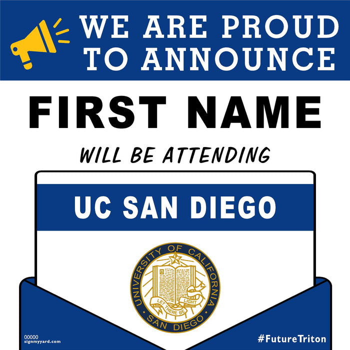 UC San Diego 24x24 College Acceptance Yard Sign (Option A)
