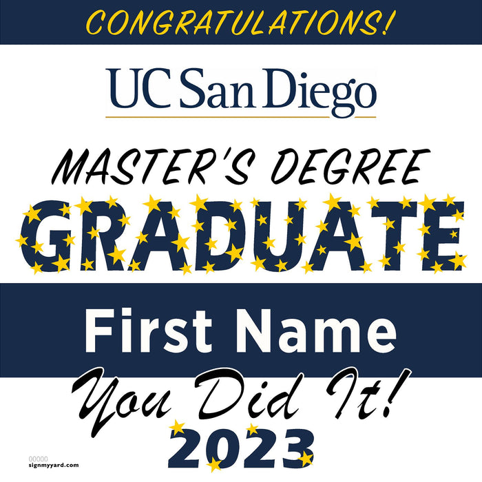 UC San Diego (Masters) 24x24 Class of 2023 Yard Sign (Option B)