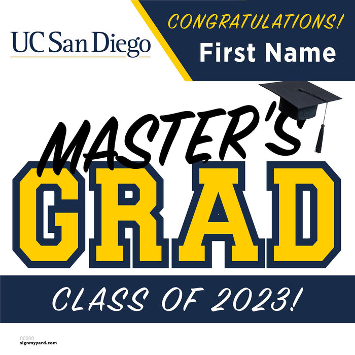 UC San Diego (Masters) 24x24 Class of 2023 Yard Sign (Option A)