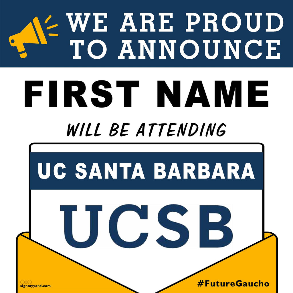 UC Santa Barbara 24x24 College Acceptance Yard Sign (Option A)