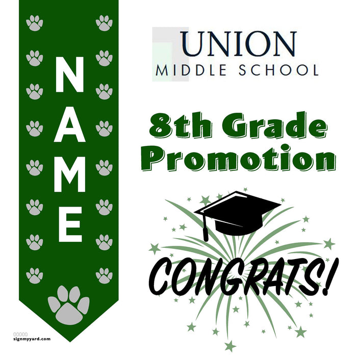 Union Middle School 8th Grade Promotion 24x24 Yard Sign (Option B)