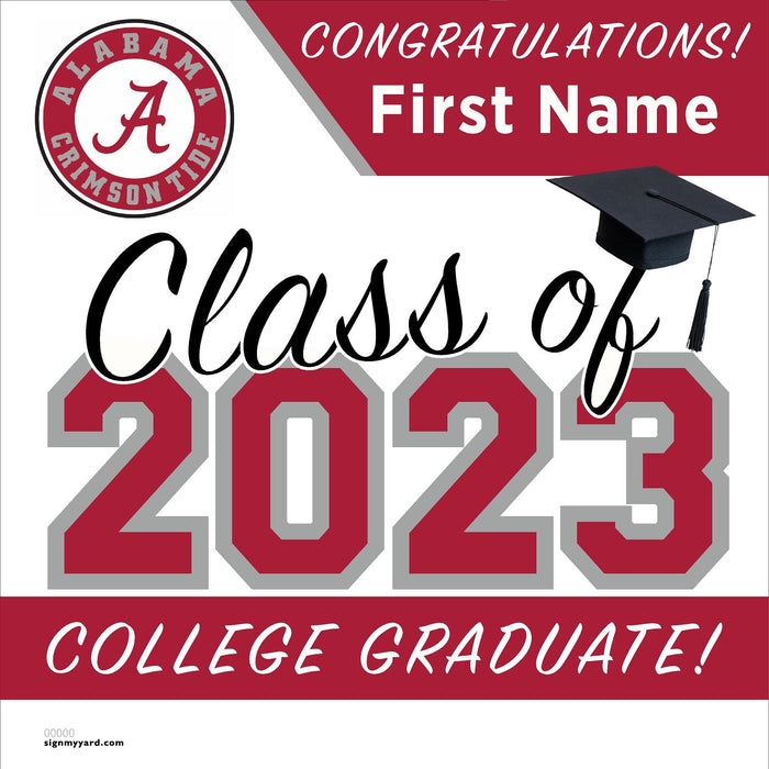 University of Alabama 24x24 Class of 2023 Yard Sign (Option A)