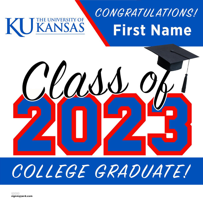 University of Kansas 24x24 Class of 2023 Yard Sign (Option A)
