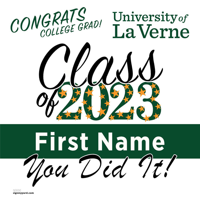 University of La Verne 24x24 Class of 2023 Yard Sign (Option B)