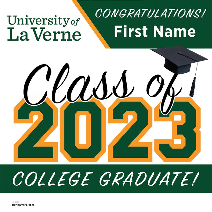 University of La Verne 24x24 Class of 2023 Yard Sign (Option A)