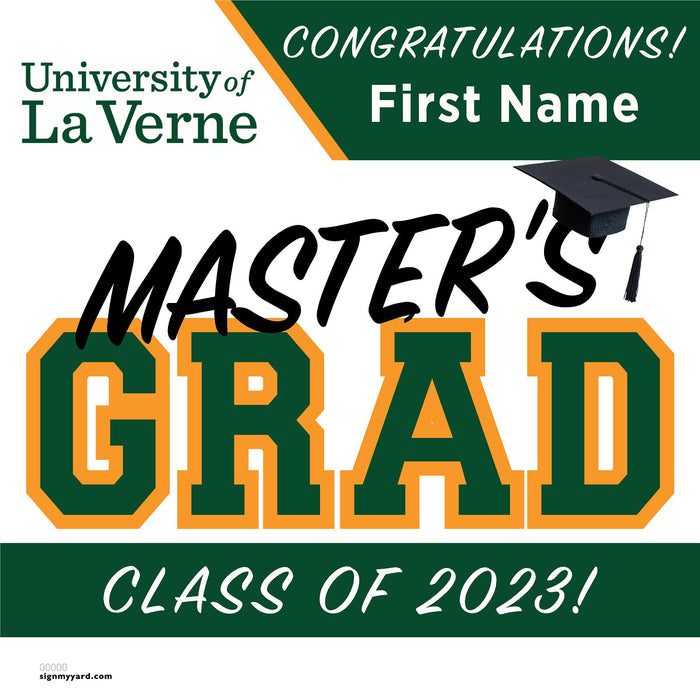 University of La Verne (Masters) 24x24 Class of 2023 Yard Sign (Option A)